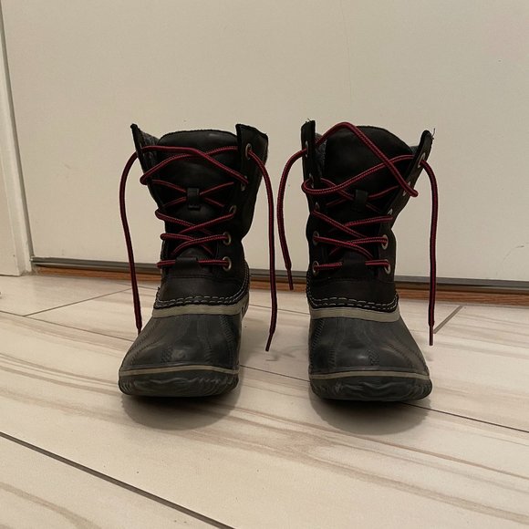 Sorel Slimpack Lace Duck Boot Women's Black Size 9 - Picture 3 of 12